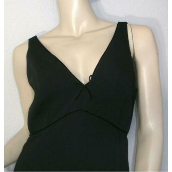 Marchesa Notte Black V-Neck Crepe Gown Dress 10 - Picture 2 of 7